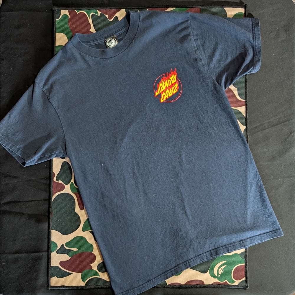 Santa Cruz Skateboards Navy Tee with White Logo‎